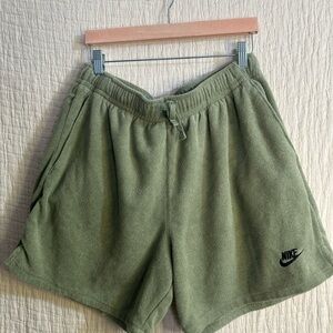 Nike Olive Green terry cloth short